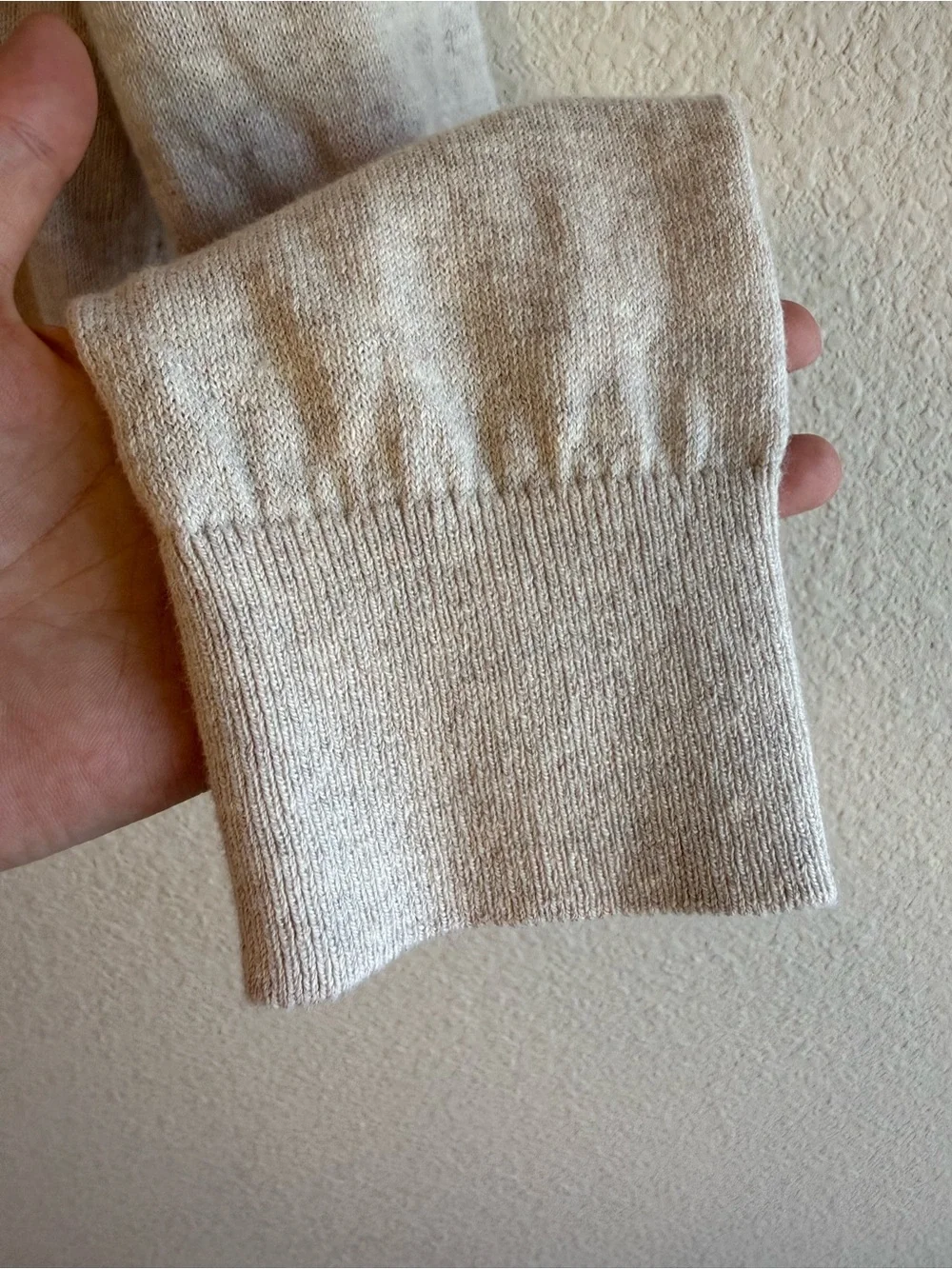 NWT Nordstrom Men's Cotton Cashmere Crew Neck Sweater Oatmeal Beige Size S